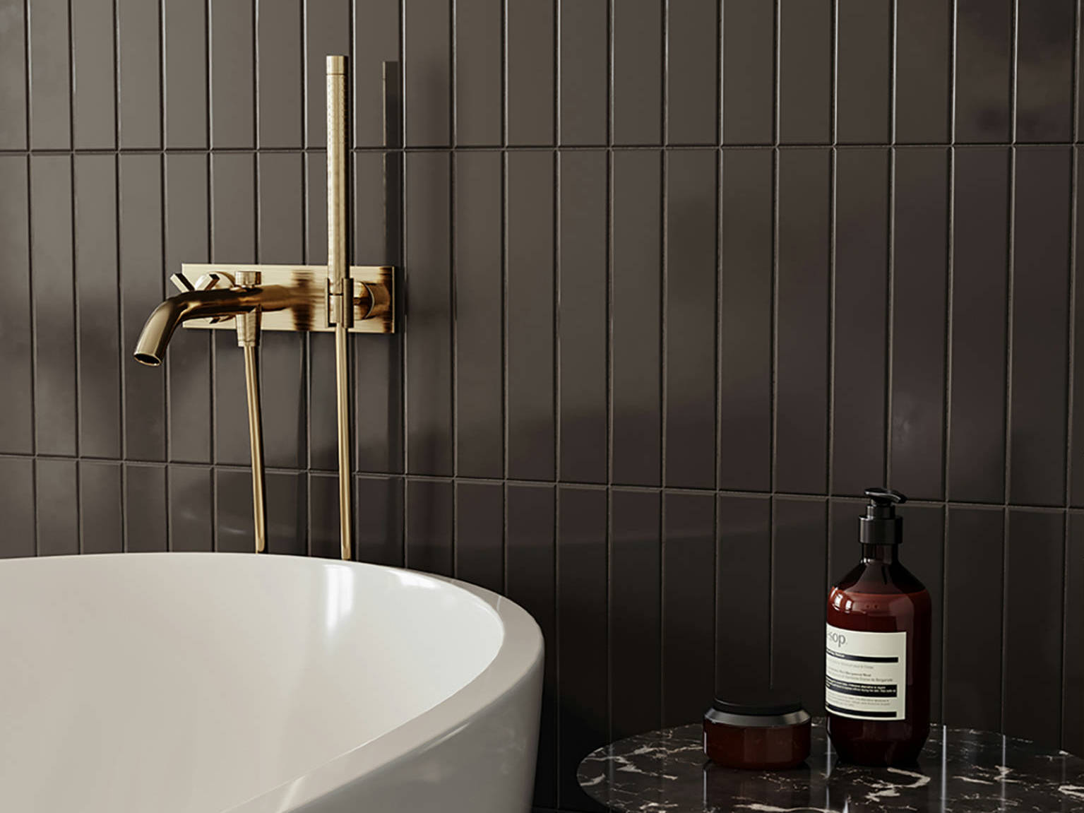 Traditions Retro Black Glossy 2x12  | North Hills Flooring