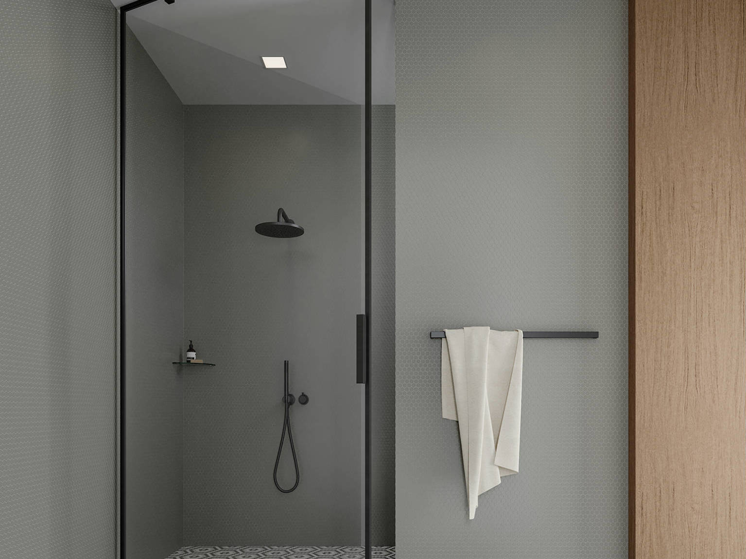 Traditions Taupe Matte 1in Hex Mosaic 2 | North Hills Flooring